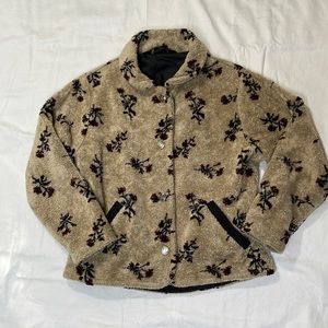 Black Diamond Teddy Bear Collared Jacket Size Small